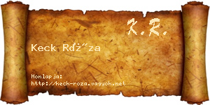 Keck Róza névjegykártya